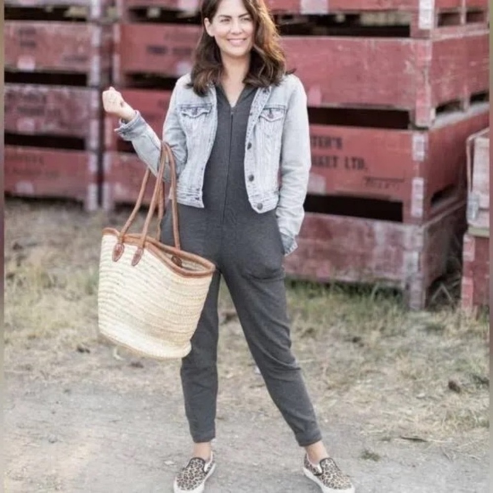 Smash + Tess Hooded Jilly Jogger Romper xs Women's Jumpsuit grey